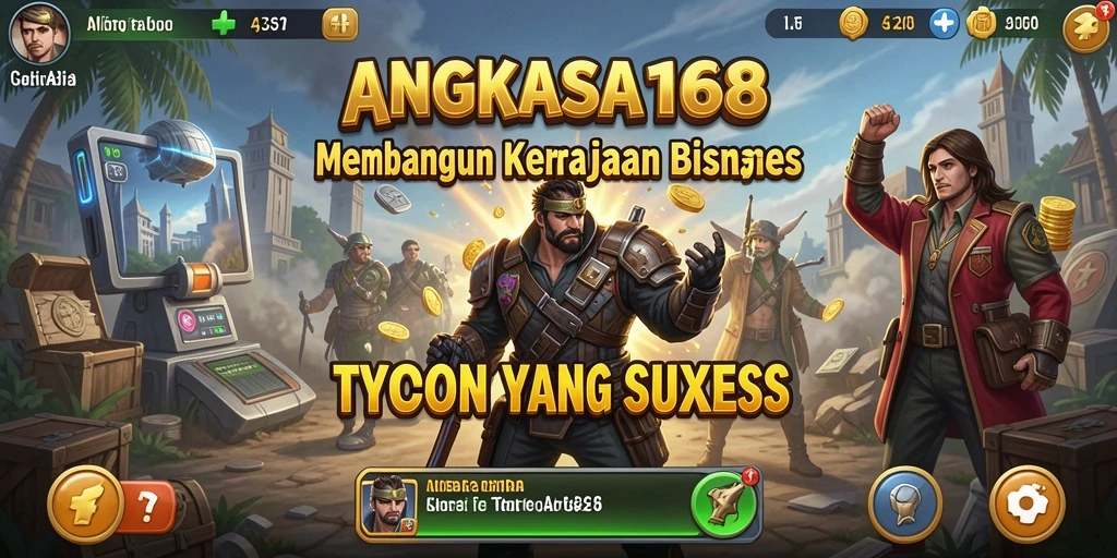Tampilan gameplay ANGKASA168 yang menarik dalam membangun bisnis Tycoon.