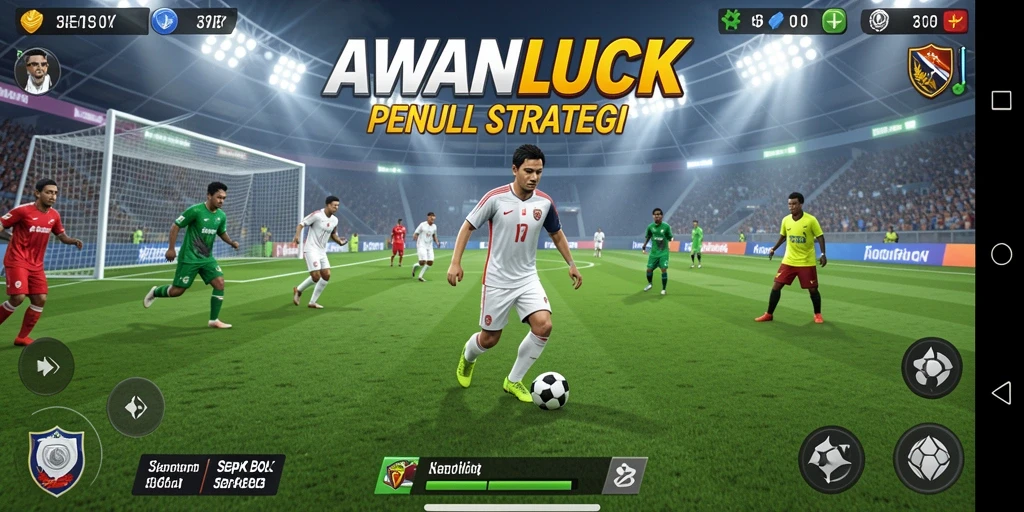 Tampilan gameplay AWANLUCK dengan aksi sepak bola yang menegangkan.
