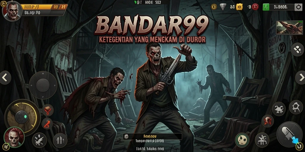 Screenshot utama BANDAR99 menampilkan suasana menyeramkan yang penuh ketegangan.