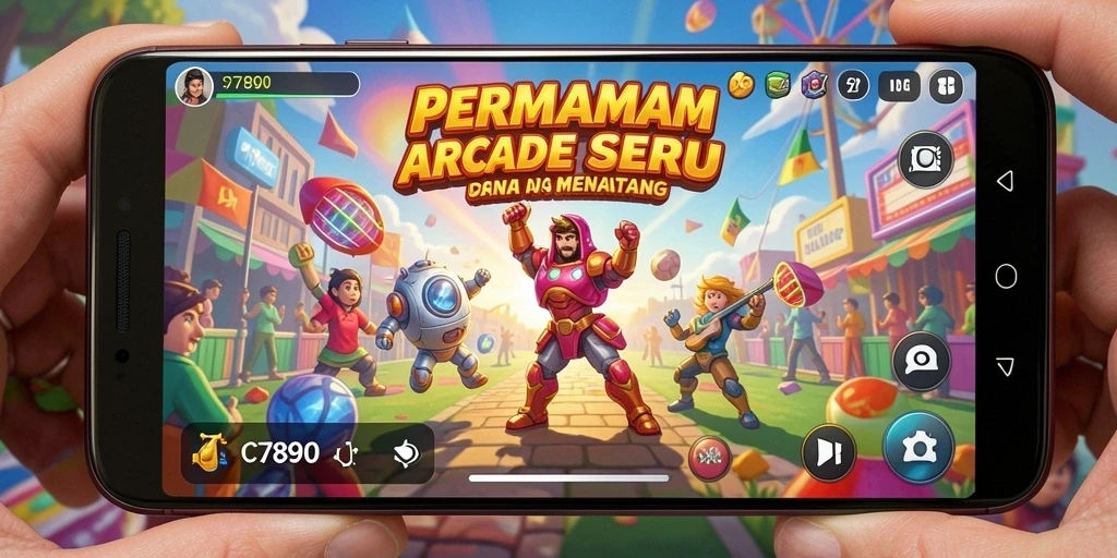 Tangkapan layar gameplay C7890 menampilkan aksi seru dalam permainan Arcade.