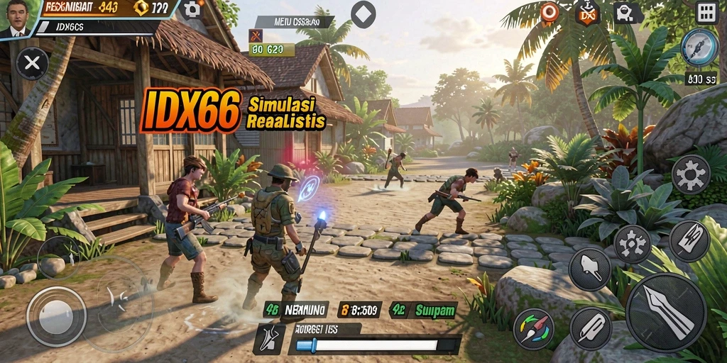Tampilan gameplay <strong>IDX66</strong> menampilkan dunia simulasi yang menarik dan interaktif.