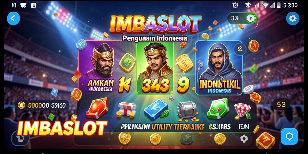 Tampilan utama IMBASLOT dengan berbagai fitur Utility