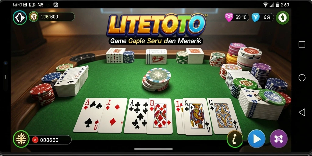 Screenshot gameplay LITETOTO yang menunjukkan momen seru bermain Gaple.