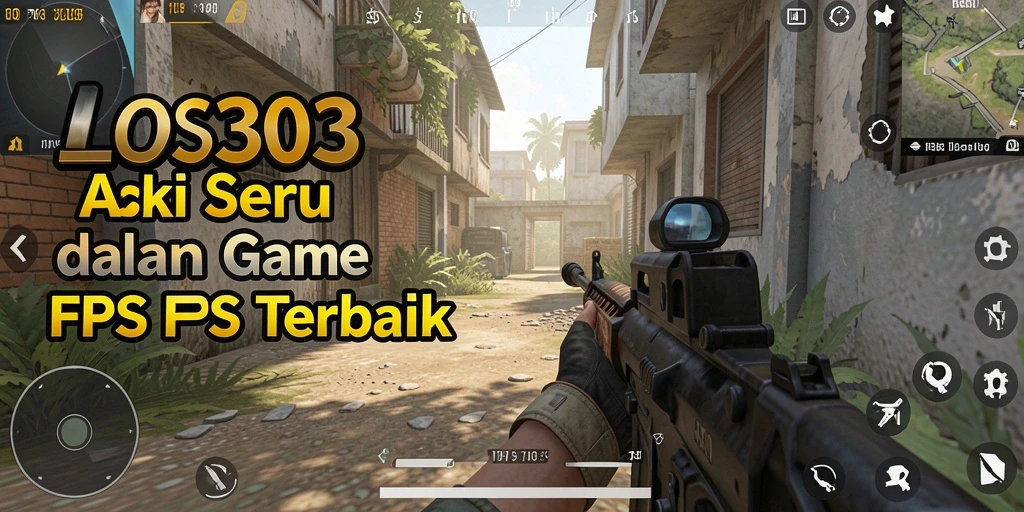 Screenshot menunjukkan pertempuran intens dalam game FPS LOS303.