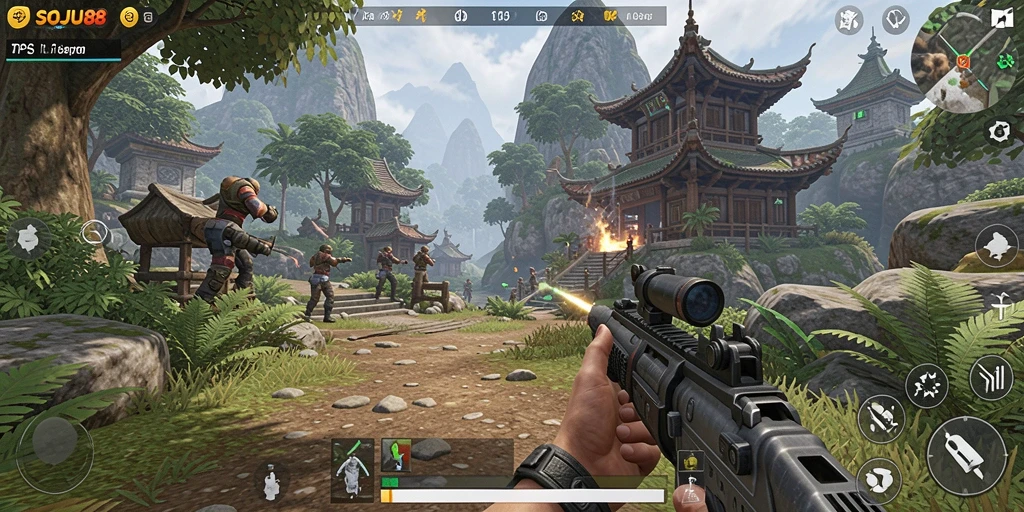 Gameplay SOJU88 yang mendebarkan di tengah pertempuran TPS.