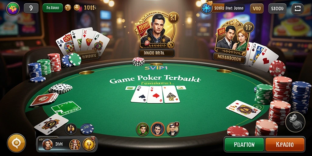 Tampilan screenshot SVIP1 menampilkan aksi seru dalam permainan Poker.
