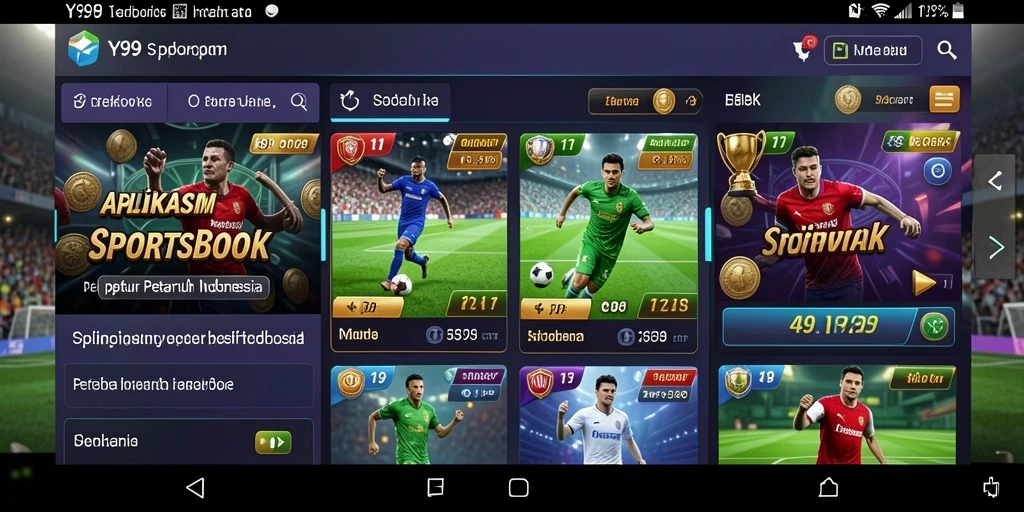 Tampilan gameplay seru dengan banyak pilihan taruhan olahraga.